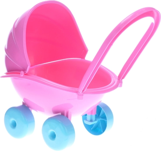 Cochecito profundo de plástico para muñecas – rosa