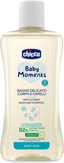 Chicco Baby Moments gel de ducha 2 en 1 para cabello y cuerpo 200 ml