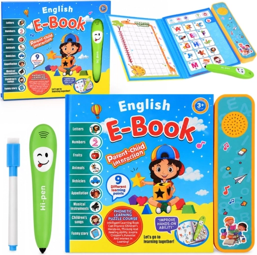 Libro interactivo para aprender inglés con bolígrafo parlante