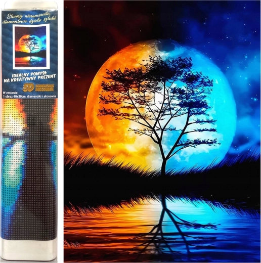Pintura de diamantes «Unión nocturna» 30 × 40 cm