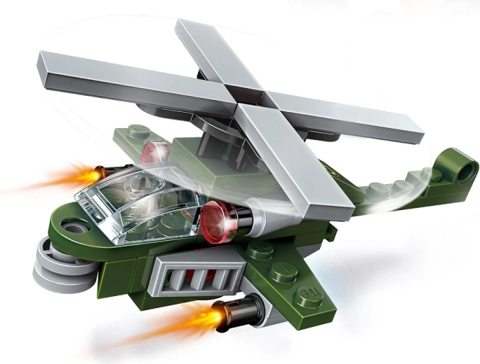Qman panzer anfibio – helicóptero de combate Dolphin (45 piezas)