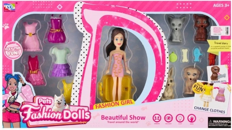 Muñeca para vestir con animalitos y accesorios de 8 cm
