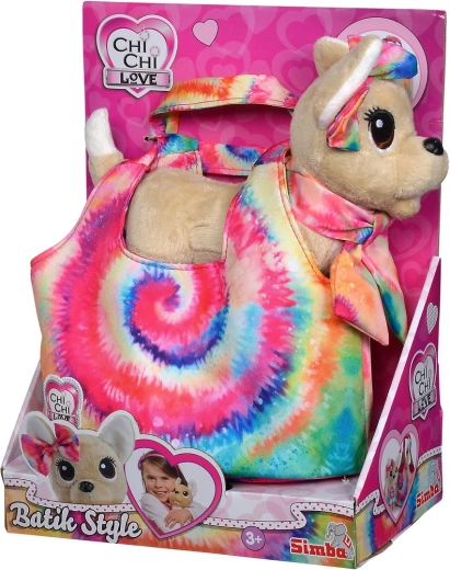 Perrito de peluche CHI CHI LOVE estilo batik con bolso