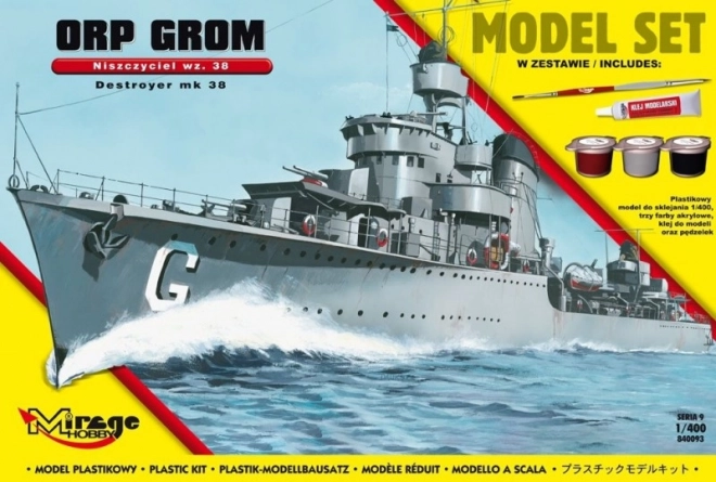 Modelo del destructor de torpedos polaco ORP Grom wz.38