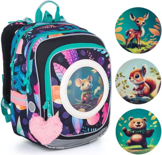 Topgal mochila escolar ligera animales del bosque