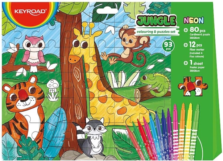 Puzzle para colorear Keyroad 2 en 1 Jungla