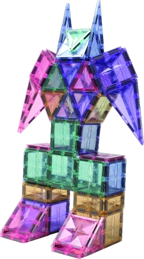 Cleverclixx Creative Pack, set de construcción magnético en colores pastel, 125 piezas