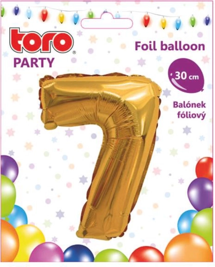 Globo de foil número 7, 30 cm, dorado TORO