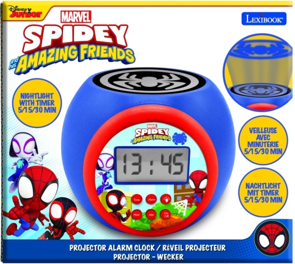 Despertador infantil Lexibook SPIDEY con proyector de techo