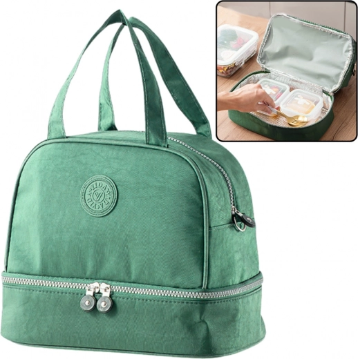 Bolsa térmica aislante para almuerzo verde
