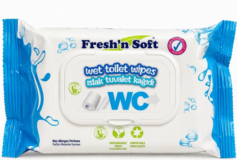 Fresh 'n soft papel higiénico húmedo vegano 60 uds