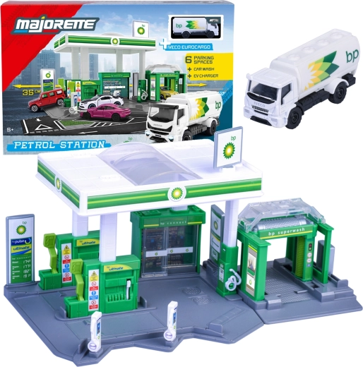 Set de estación de servicio BP con camión cisterna IVECO de metal
