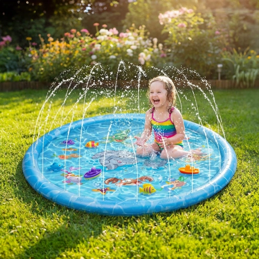 Fuente de agua infantil de 170 cm, azul