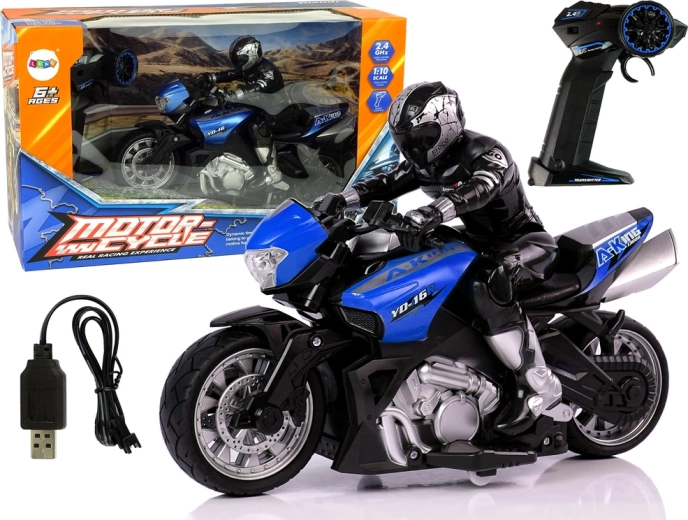 Moto RC deportiva 2,4 GHz 1:10 azul