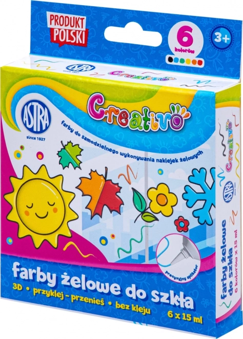 ASTRA CREATIVO pinturas en gel para vidrio 6×15 ml