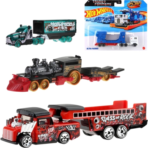 Vehículo Mattel Hot Wheels Track Fleet con remolque Transformers - 1 kus
