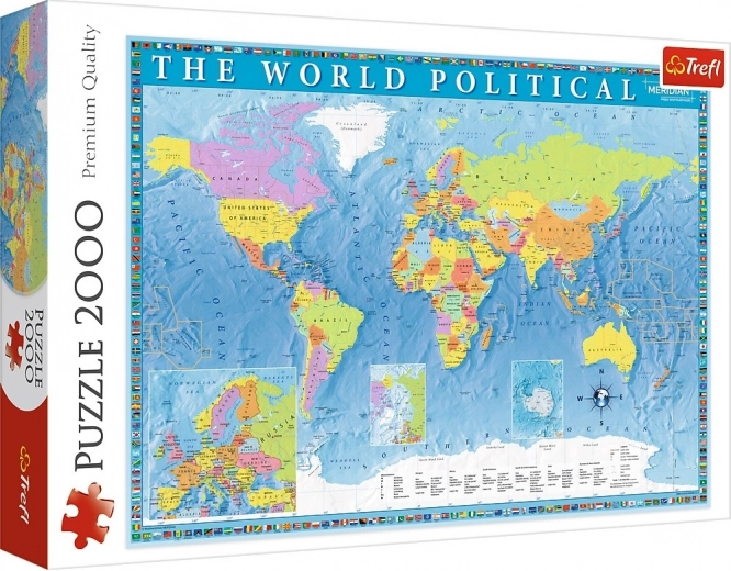 Puzle de 2000 piezas – mapa político del mundo
