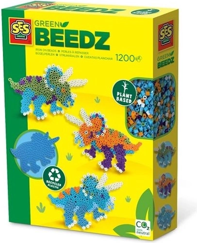 SES Creative Green Beedz cuentas para planchar dinosaurios