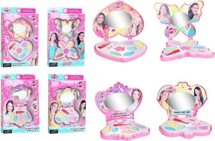 Set de cosmética infantil de maquillaje en paleta con forma