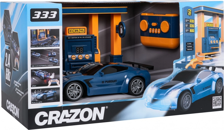 Coche deportivo RC con estación de servicio