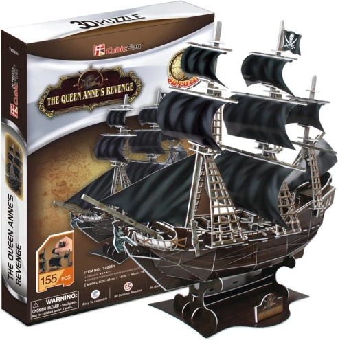 Puzzle 3D CubicFun del barco pirata Queen Anne's Revenge – 180 piezas