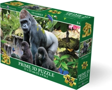 Puzle 3D de gorilas (100 piezas)
