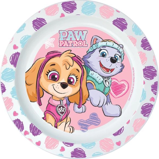 Plato de plástico Paw Patrol 22 cm rosa