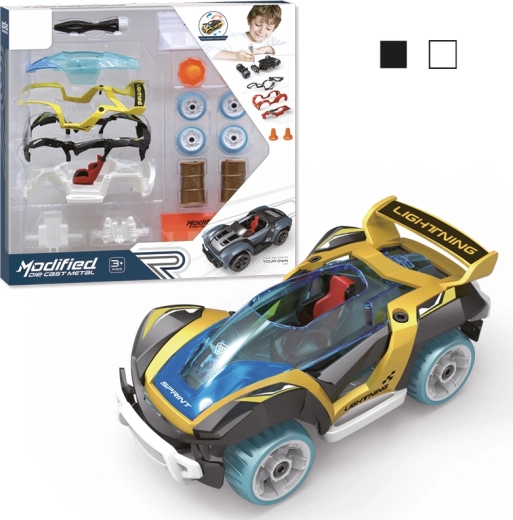 Kit de construcción de coche 1:32, 17 piezas – amarillo