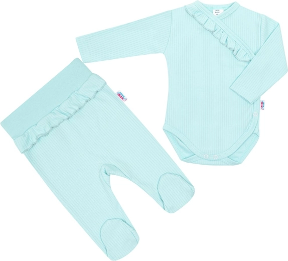Conjunto infantil de 2 piezas New Baby Stripes, azul hielo, 86