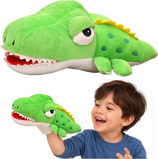 Títere de Cocodrilo de Peluche Verde 30 cm