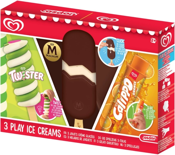 Tres helados icónicos en un solo set