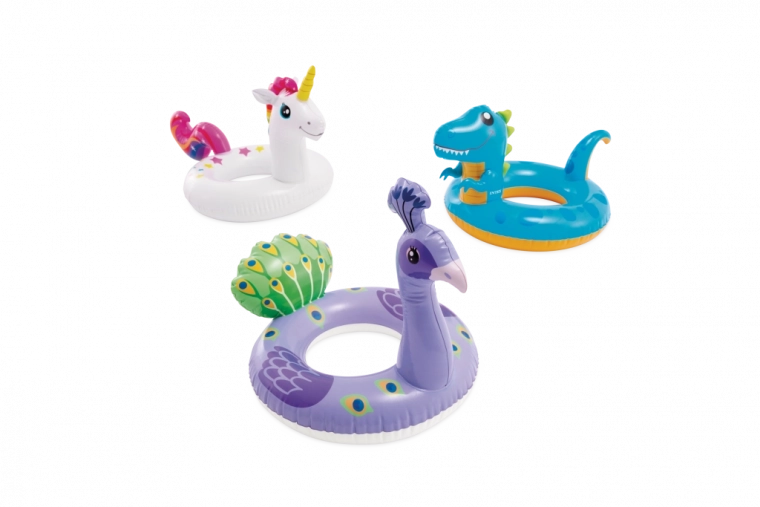 Flotador infantil hinchable con forma de animal 86 × 58 cm (llama, unicornio, dinosaurio)