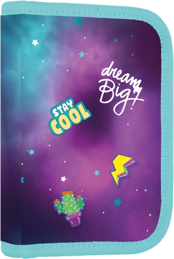 Estuche escolar de 1 compartimento con 2 solapas Dream, vacío