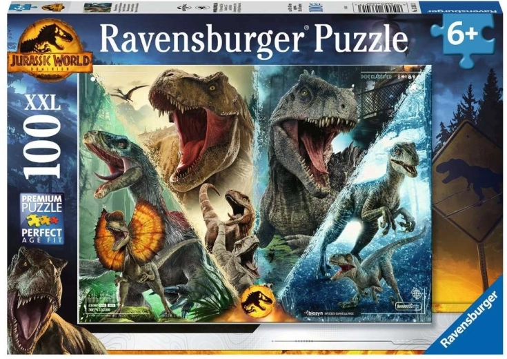Puzzle Ravensburger Mundo Jurásico: Dominio – monitoreo de especies XXL 100 piezas