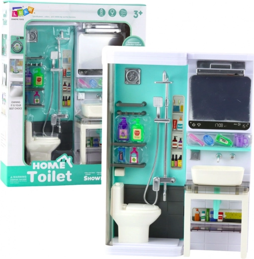 Baño infantil: ducha, lavabo y inodoro con luces y sonidos