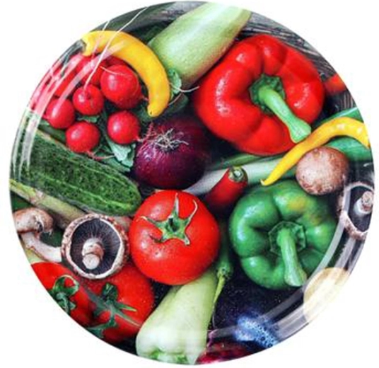 Tapas para tarros de conserva con motivo de verduras 82 mm, 10 uds