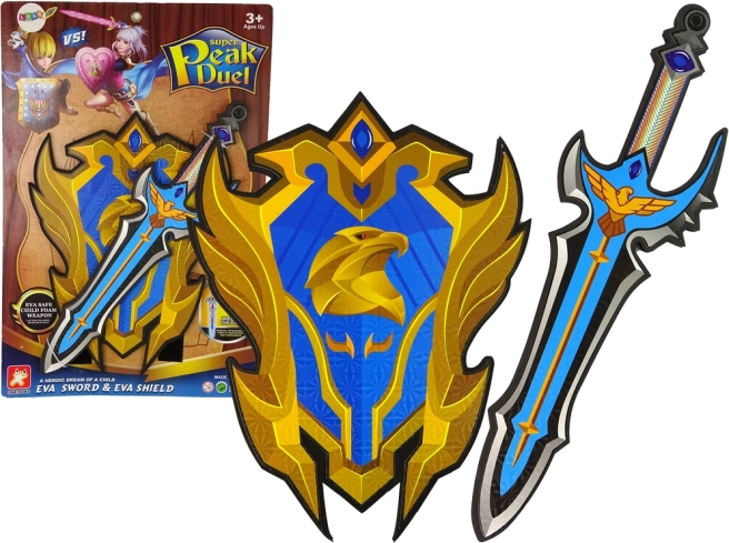 Set infantil del guerrero azul: espada de espuma y escudo de EVA