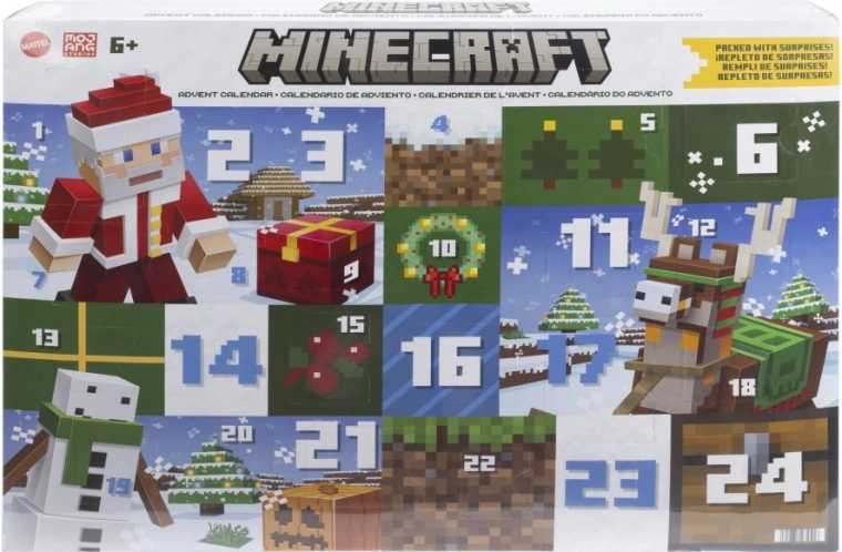 calendario de Adviento de Minecraft 2024 con figuras y accesorios