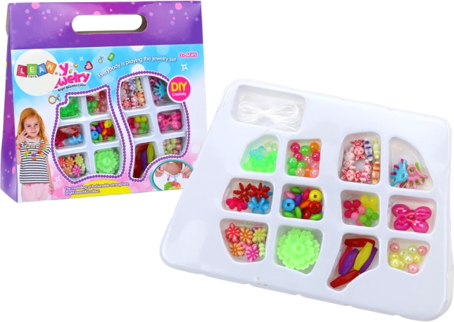 Set creativo de cuentas de colores para hacer joyas