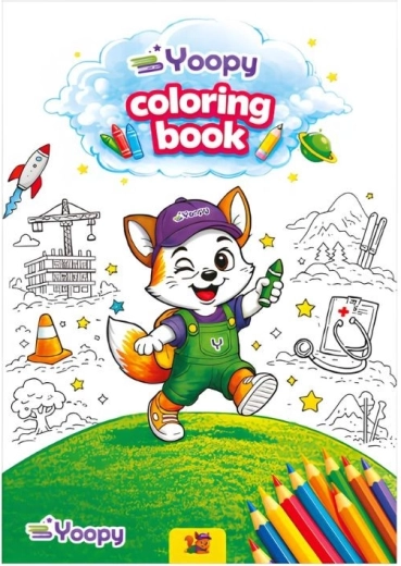 Cuaderno para colorear Yoopy en inglés (16 páginas)
