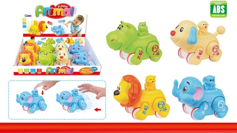 Animalito corredizo de 11,5 cm – hipopótamo, perro, león, elefante