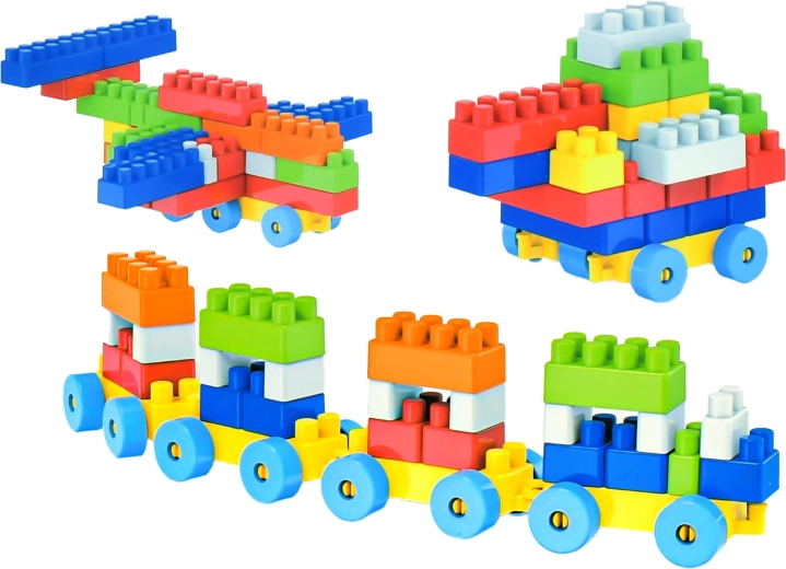 Construye y rueda: coches, trenes y aviones