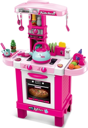 Cocinita infantil BABY MIX rosa con luces y sonidos