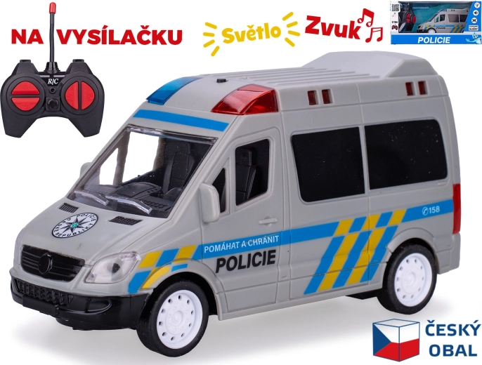 Coche de policía RC de 17 cm con control remoto