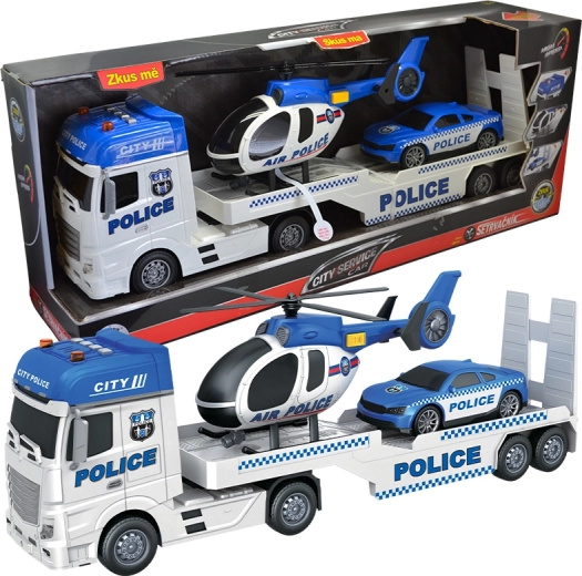 City Service Car camión policial con helicóptero y coche a escala 1:12