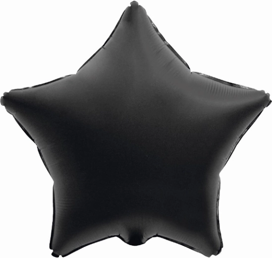 Globo de foil en forma de estrella mate negro 44 cm