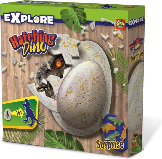 Dinosaurio eclosionando en un huevo