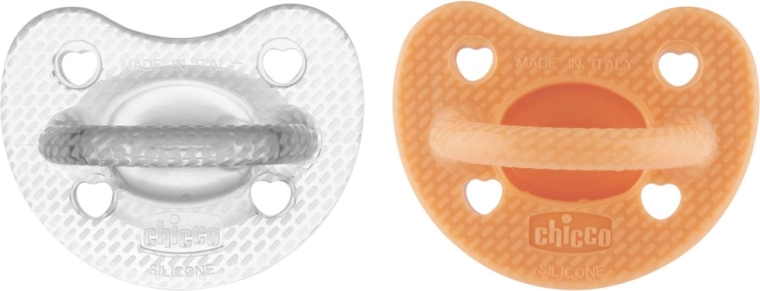 Chupete Chicco Physio Luxe naranja-gris 6–16 m, 2 uds