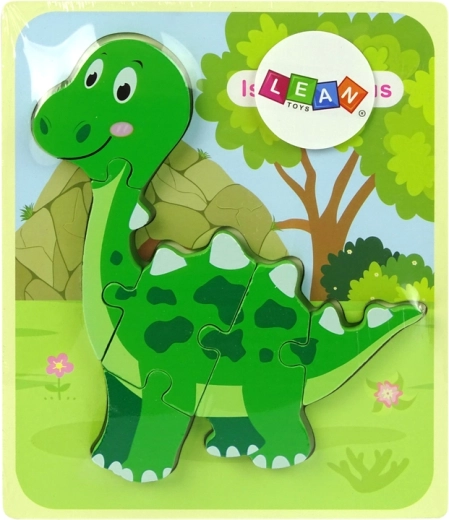 Puzzle de madera dinosaurio verde