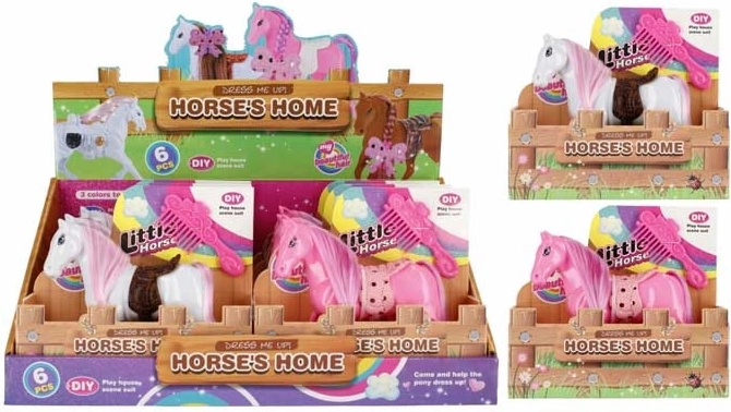 Poni de colores con peine - 1 unidad